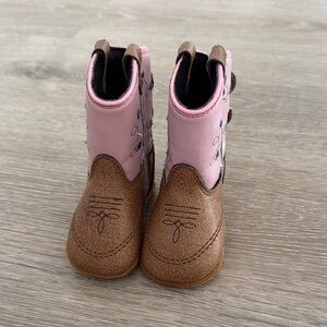 Old West Pink and Brown Kids Boots